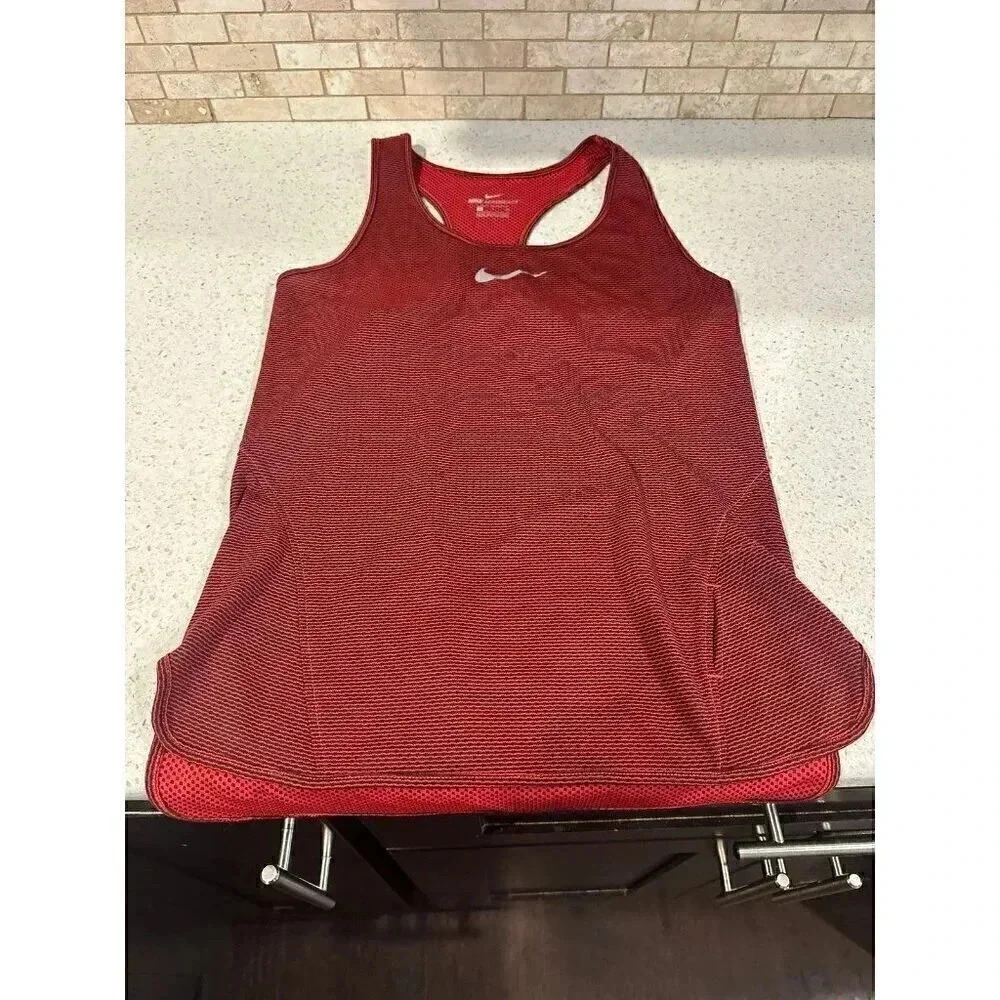 Nike Aeroreact Racerback Stripe Tank Top Red small b3